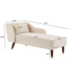 Moderner Samt-Chaiselongue-Sessel, gepolsterter Relaxsessel mit geschwungener Armlehne, Schlafsofa für Schlafzimmer, Büro oder Wohnzimmer