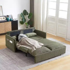 64.5 3-in-1 Convertible Corduroy Sleeper Sofa Bed with Pullout Bed