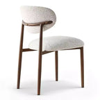 Conjunto de 4 cadeiras de jantar modernas estofadas com encosto curvo, cadeiras laterais sem braços com estrutura de ferro para sala de jantar e cozinha - Panipeachy