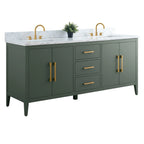 Mobile bagno Vanity Art 72 con doppio lavabo e piano in marmo composito