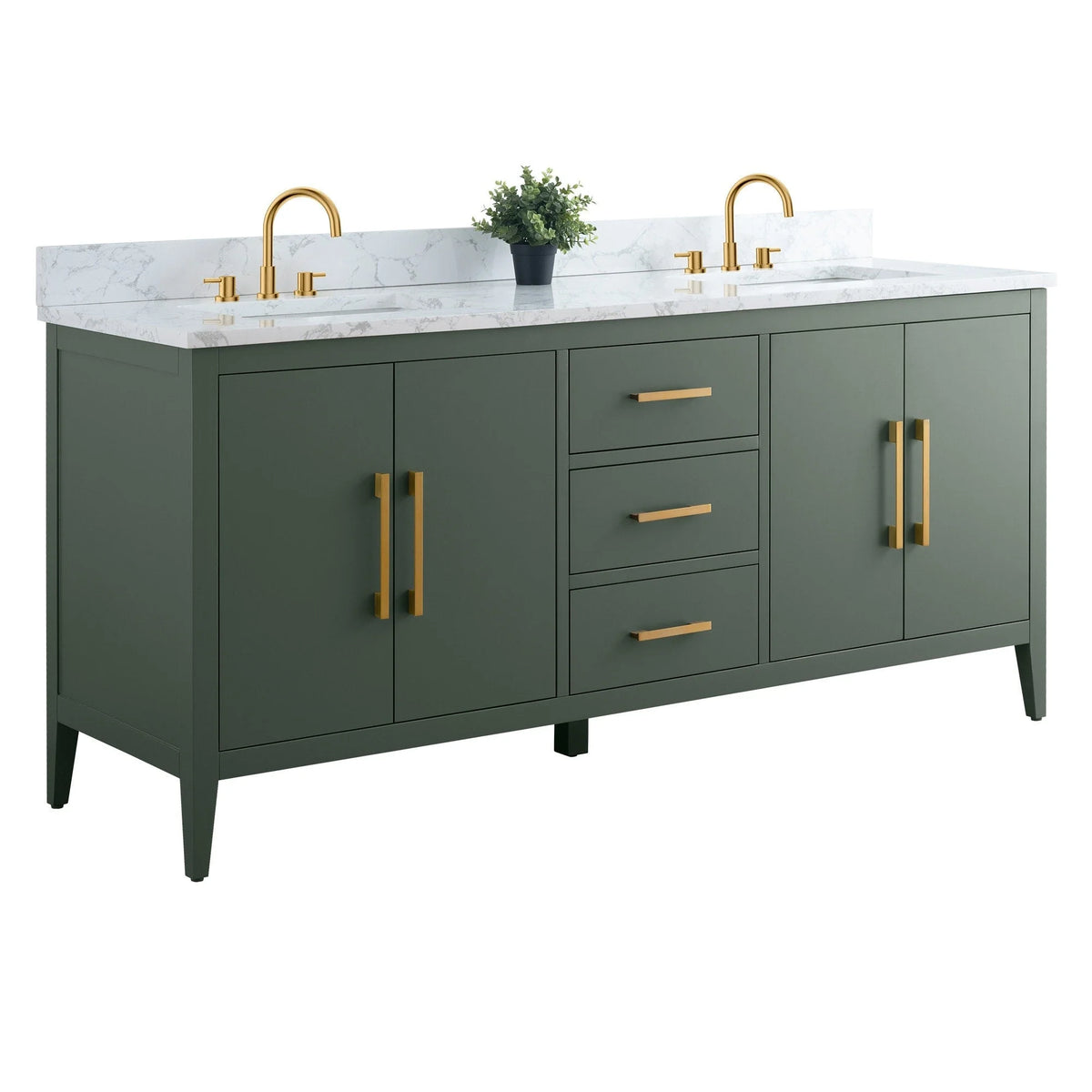 Mobile bagno Vanity Art 72 con doppio lavabo e piano in marmo composito