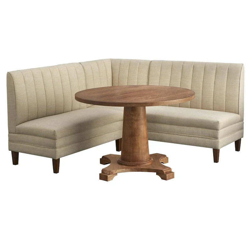 Conjunto de banqueta estofada de 3 peças Lifestorey Kerrington com costas caneladas