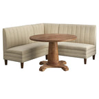 Conjunto de banqueta estofada de 3 peças Lifestorey Kerrington com costas caneladas