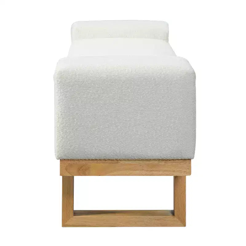 Christopher Knight Home Paulina moderne bank van rubberhout met bouclébekleding