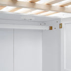 Lit mezzanine double en pin avec bureau et rangement