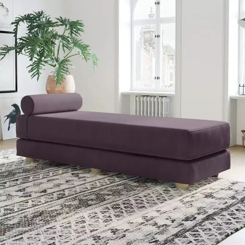 Tagesbett / ausklappbares Schlafsofa in Queen-Size – Microvelours