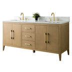 Mobile bagno Vanity Art 72 con doppio lavabo e piano in marmo composito