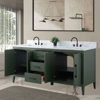 Mobile bagno Vanity Art 72 con doppio lavabo e piano in marmo composito