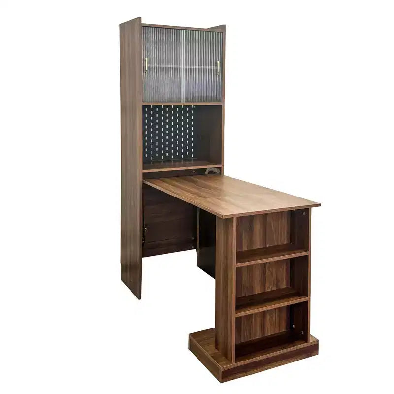Mesa de estudo dobrável moderna GDFStudio Sinclair 36 de madeira com arrumação