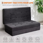 SunnyFurn 15,2 cm dreifach faltbares Matratzen-Sofa-Bett, 190,5 x 138 cm großes faltbares Schaumstoff-Gästebett mit Cordbezug und Knopfsteppung, tragbar für Camping, Wohnzimmer und Schlafzimmer