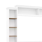 Ensemble mural de centre multimédia de style ferme 4-en-1 ModernLuxe, compatible avec les téléviseurs jusqu'à 70 pouces, meuble TV avec étagères réglables et tiroirs