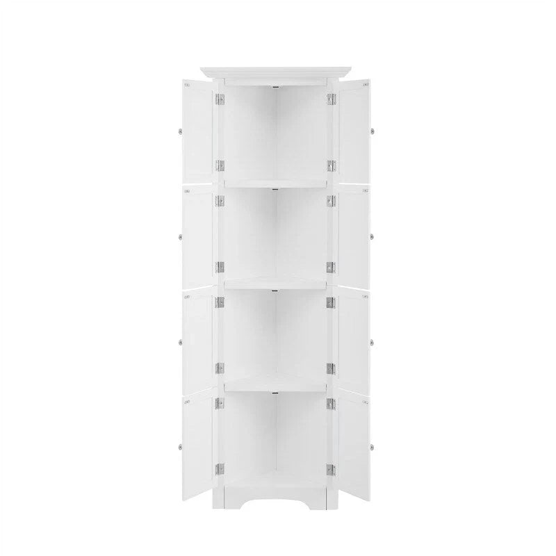 Meuble de rangement d’angle haut avec 8 portes et 4 étagères