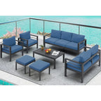 AECOJOY 7-delige aluminium tuinmeubelset voor buiten, loungeset