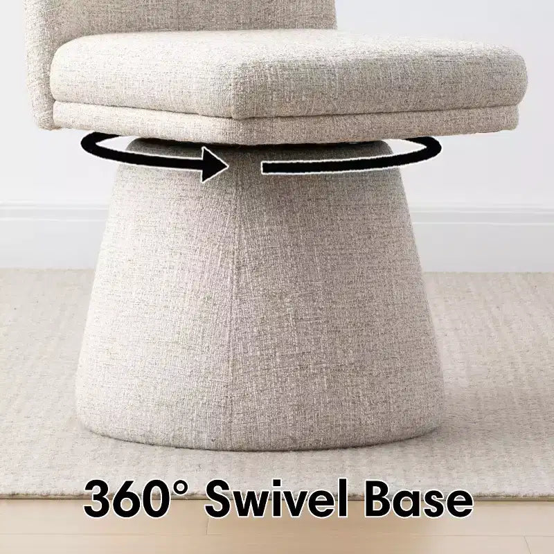 Ensemble de 6 chaises de salle à manger modernes pivotantes à 360°, sans accoudoirs, avec piètement de style piédestal, chaises d’appoint élégantes pour la cuisine, la salle à manger ou le bureau -Panipeachy