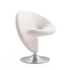 Manhattan Comfort Curl drehbarer Akzentstuhl aus Wollmischgewebe mit Chromgestell (2er-Set)