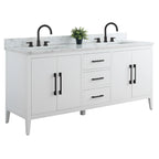 Mobile bagno Vanity Art 72 con doppio lavabo e piano in marmo composito