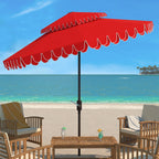 Parasol extérieur SAFAVIEH Kjerstin avec volant, 9 pieds, double toit