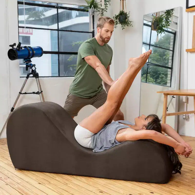 Elegantní lenoška Avana na jógu - vyrobeno v USA - skvělá na protahování, relaxaci, cvičení a další aktivity, 60D x 18W x 26H palců, světle šedá