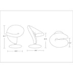 Manhattan Comfort Curl drehbarer Akzentstuhl aus Wollmischgewebe mit Chromgestell (2er-Set)