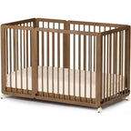 Lit bébé convertible JOYMOR 8-en-1, avec 2 matelas, convertible en berceau, lit bébé mi-hauteur, lit bébé pleine grandeur, lit de repos, lit pour tout-petit et parc