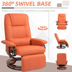 Fauteuil inclinable HomCom en similicuir, réglable, à base pivotante et commande manuelle, avec repose-pieds confortable et relaxant