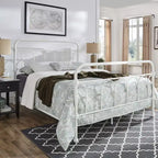 Caledonia Metallbett mit Knotenmuster in Queensize – Antikweiß – iNSPIRE Q