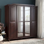 Guarda-roupa de 4 portas Kyle da Palace Imports, 100% em madeira maciça, com portas de madeira maciça ou espelhadas