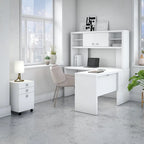 Echo L-vormig bureau met opzetkast en laden
