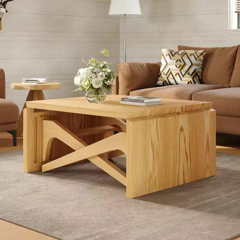 2-in-1-salontafel, uitschuifbare eettafel, tafel met verstelbare hoogte voor thuis en kantoor, ruimtebesparend - ModernLuxe