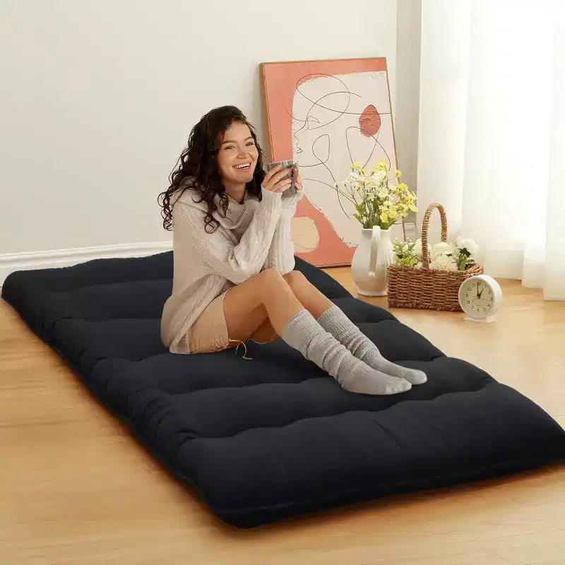 Japonská futonová matrace, skládací podložka na spaní na podlaze, tatami podložka do domácnosti, kempingová matrace