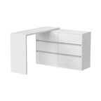 Drehbares/ausziehbares Smart-Buffet-Sideboard mit 6 Schubladen, verlängerter Tischplatte, rutschfester Matte, drehbarem Esstisch und Kücheninsel-Speisekammer
