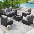 Ensemble de mobilier de terrasse extérieur avec coussins épaissis de 10 cm