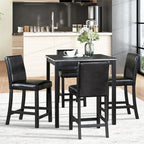 Modernes 5-teiliges Esszimmer-Set mit quadratischem Tisch in Tresenhöhe und 4 gepolsterten Stühlen