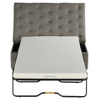 Klappbares Schlafsofa, 49,6-Zoll-Hocker mit klappbarem Schlafsofa, umwandelbarer Schlafhocker mit Memoryschaum-Matratze und getuftetem Design