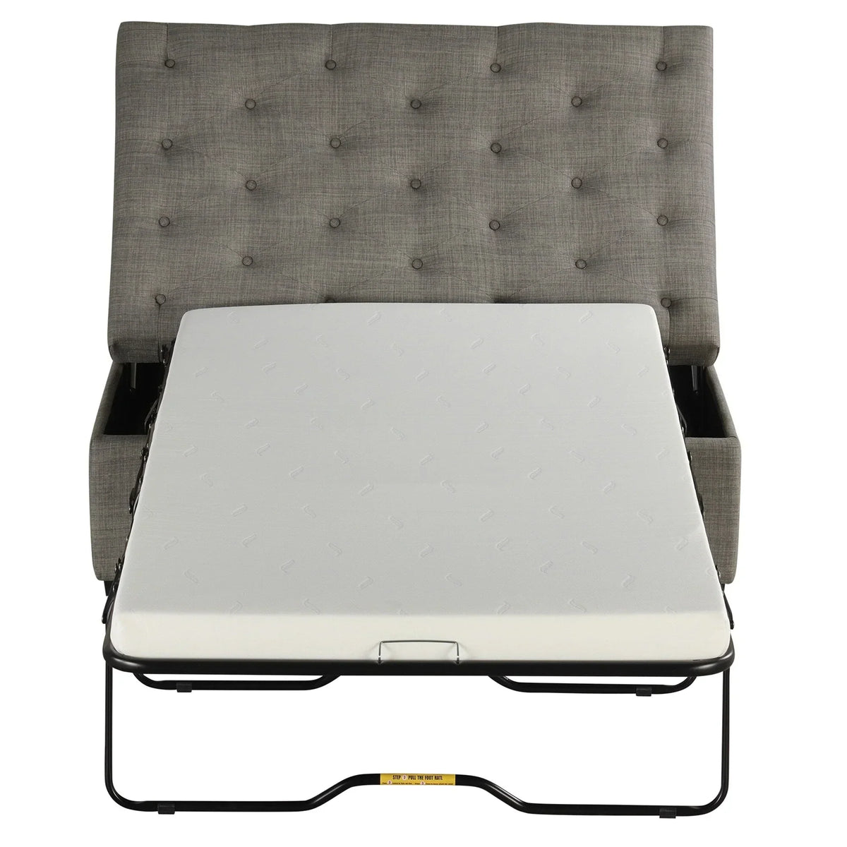 Klappbares Schlafsofa, 49,6-Zoll-Hocker mit klappbarem Schlafsofa, umwandelbarer Schlafhocker mit Memoryschaum-Matratze und getuftetem Design