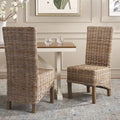 Conjunto de 2 cadeiras de jantar em vime natural 19W x 22D x 41H, estilo boho costeiro