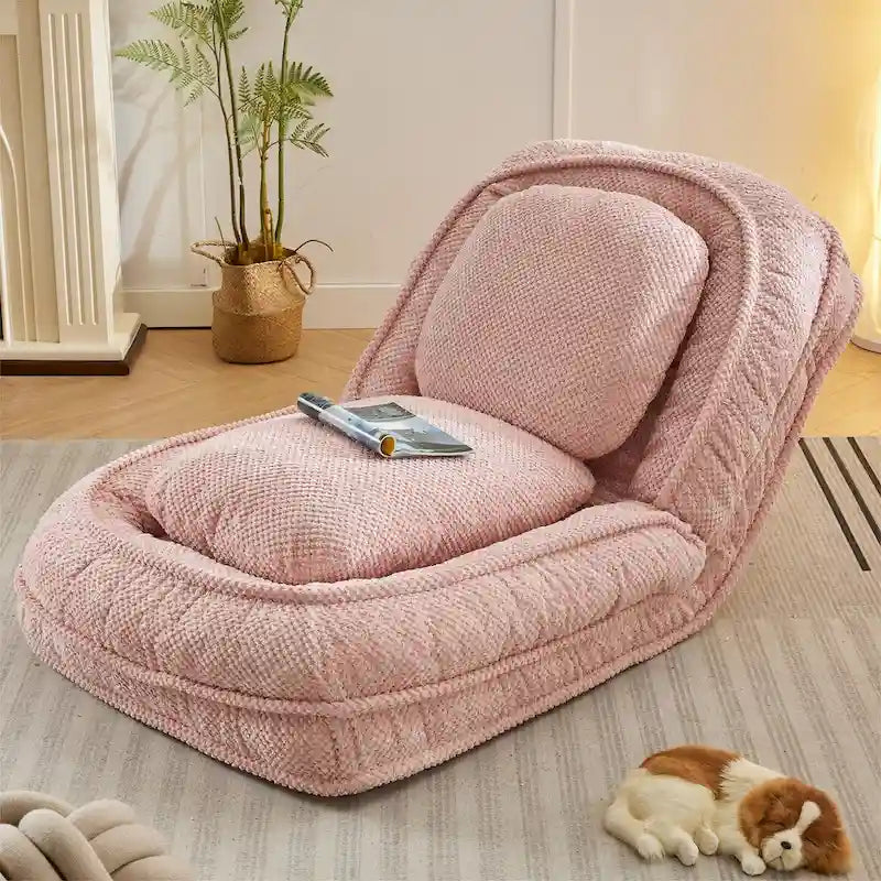 Leniwa sofa z 5 regulowanymi pozycjami, do siedzenia, spania i składania, idealna do sypialni lub salonu