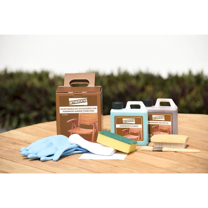 Conjunto de jantar extensível de exterior Amazonia Teak Sessa com 13 peças - 13 peças