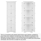 Meuble de rangement d’angle haut avec 8 portes et 4 étagères