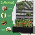 MAYEERTY truhlík s mříží, železo, černý, paralelní linie 01, lamelový klasický kombinovaný styl, 72x47x16in, sada 3 kusů