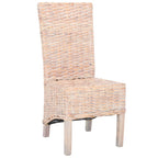 Conjunto de 2 cadeiras de jantar em vime natural 19W x 22D x 41H, estilo boho costeiro