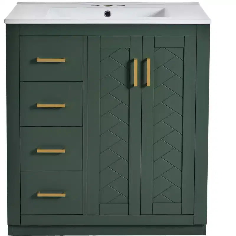 Badkamermeubel voor enkele wastafel van 30 met kast en 3 laden - zwart / blauw / groen / indigo / wit