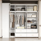 Kleiderschrank mit 93,9/74,2 Zoll Höhe, Hängebereich, Schubladen und Stauraum