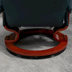 Fauteuil inclinable HomCom en similicuir, réglable, à base pivotante et commande manuelle, avec repose-pieds confortable et relaxant