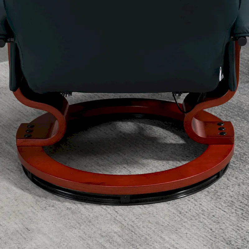 Fauteuil inclinable HomCom en similicuir, réglable, à base pivotante et commande manuelle, avec repose-pieds confortable et relaxant