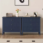 Comò Heynemo a 3 cassetti, comodino in legno verniciato alto 30 pollici con contenitore, ampia cassettiera moderna con guide a sfere