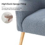 Nowoczesny fotel boucle Sheila 30 W z nogami z litego drewna, zestaw 2 szt., HULALA HOME