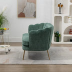 Kleines Mini-Sofa für zwei Personen mit goldenem Metallbein – 2 Sitzplätze