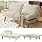 Cord-Schlafsofa mit 168 cm Breite, verstellbarer Rückenlehne und Armlehnen, geeignet für kleine Räume, Wohnzimmer oder Büros, als Futonsofa