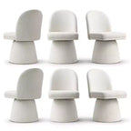 Ensemble de 6 chaises de salle à manger modernes pivotantes à 360°, sans accoudoirs, avec piètement de style piédestal, chaises d’appoint élégantes pour la cuisine, la salle à manger ou le bureau -Panipeachy